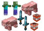 Opłatek na tort z Figurkami Minecraft