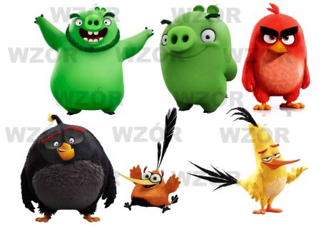 Opłatek na tort z figurkami Angry Birds