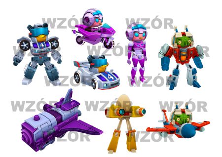 Opłatek na tort z figurkami Angry Birds Transformers