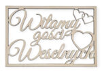 Drewniany napis Witamy gości Weselnych 30 x 20 cm Ślub Wesele