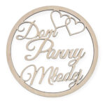 Drewniany napis koło Dom Panny Młodej 20 cm Ślub Wesele)
