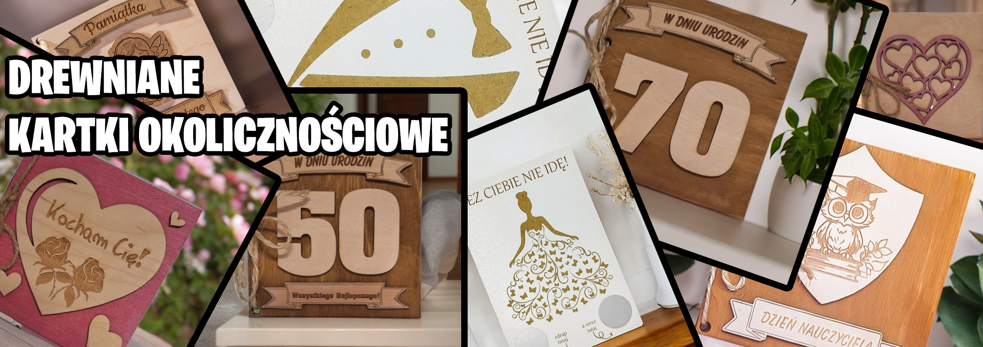 Drewniane Kartki Okolicznościowe