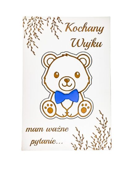 Drewniana Tabliczka z pytaniem do Wujka Czy zostaniesz moim Ojcem Chrzestnym