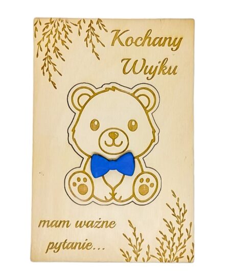 Drewniana Tabliczka z pytaniem do Wujka Czy zostaniesz moim Ojcem Chrzestnym